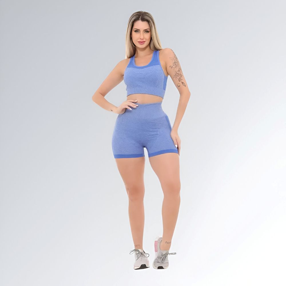 Conjunto Fitness Azul Royal Feminino Jz New Moda