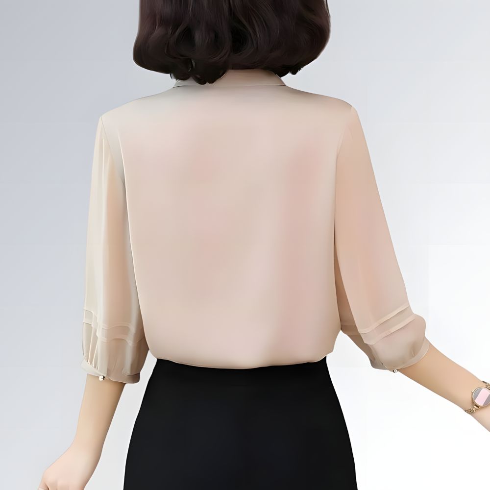 Blusa 3/4 Manga Decote V - JZ NEW MODA
