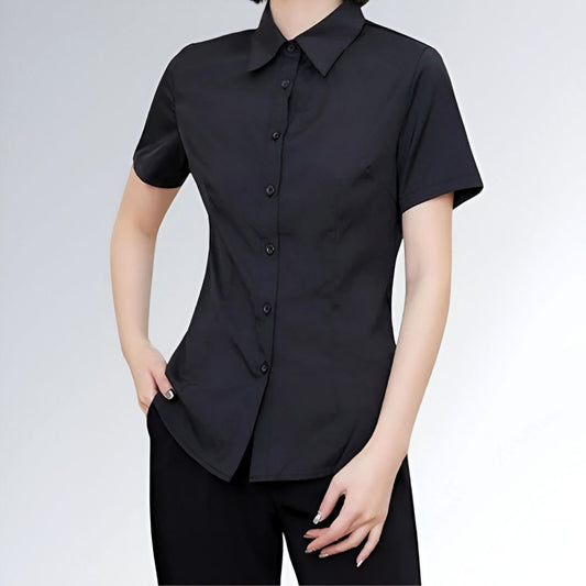 Blusa Decote V Manga Curta - JZ NEW MODA