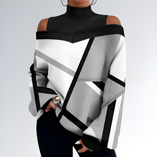 Blusa Gola Alta Ombro Caído - JZ NEW MODA