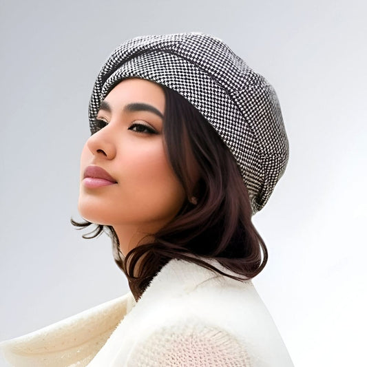Boina Lã Xadrez Vintage - JZ NEW MODA