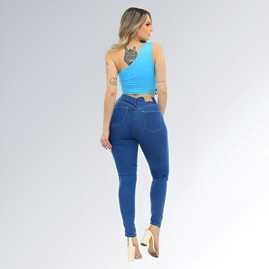 Calça Jeans Skinny Azul Claro Levanta Bumbum Feminina Jz New Moda