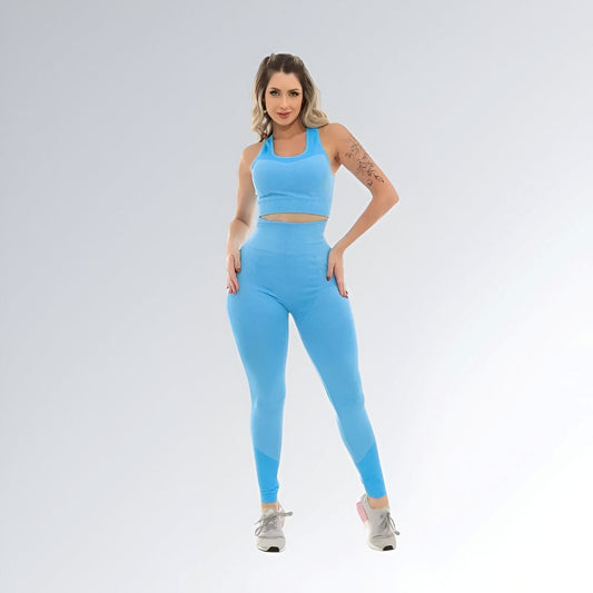Calça Legging Fitness Azul Clara