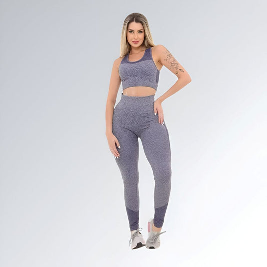 Calça Legging Fitness Cinza Azul Feminino Jz New Moda