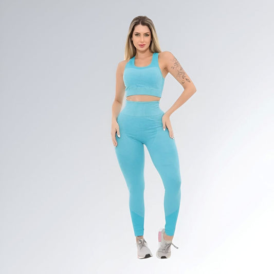 Calça Legging Fitness Turquesa Feminina Jz New Moda