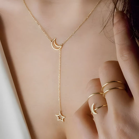Colar Pingente Lua Estrela - JZ NEW MODA