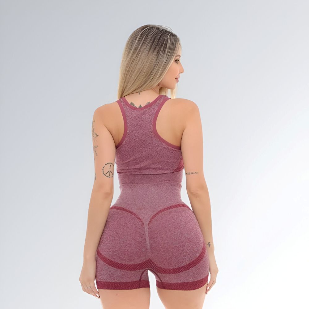 Conjunto Fitness Vermelho Marsala Feminino Jz New Moda