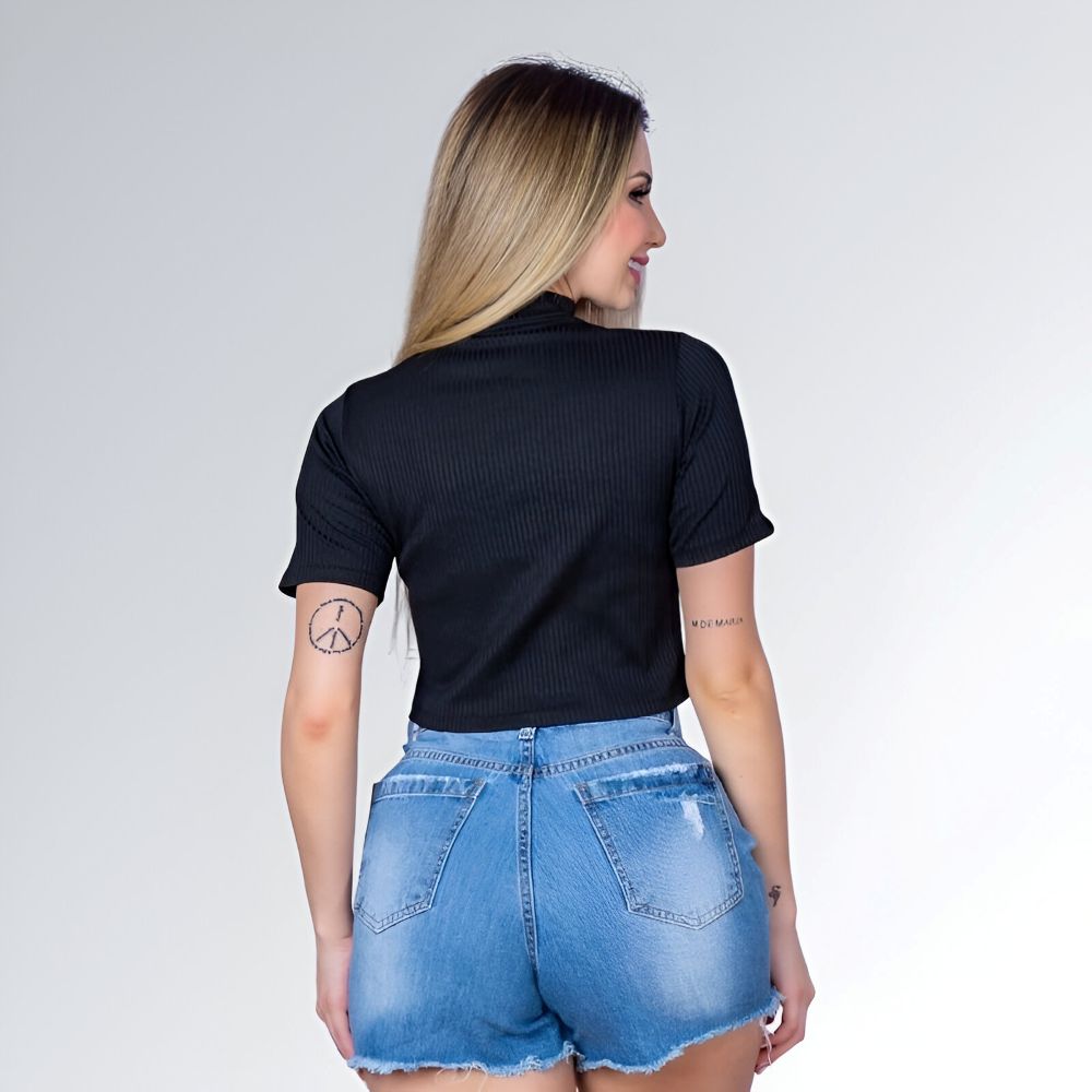 Blusa Top Gola Alta LLEVO - JZ NEW MODA