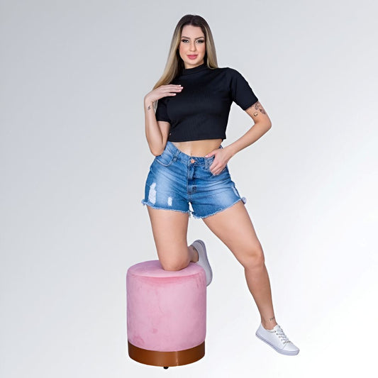 Blusa Top Gola Alta LLEVO - JZ NEW MODA