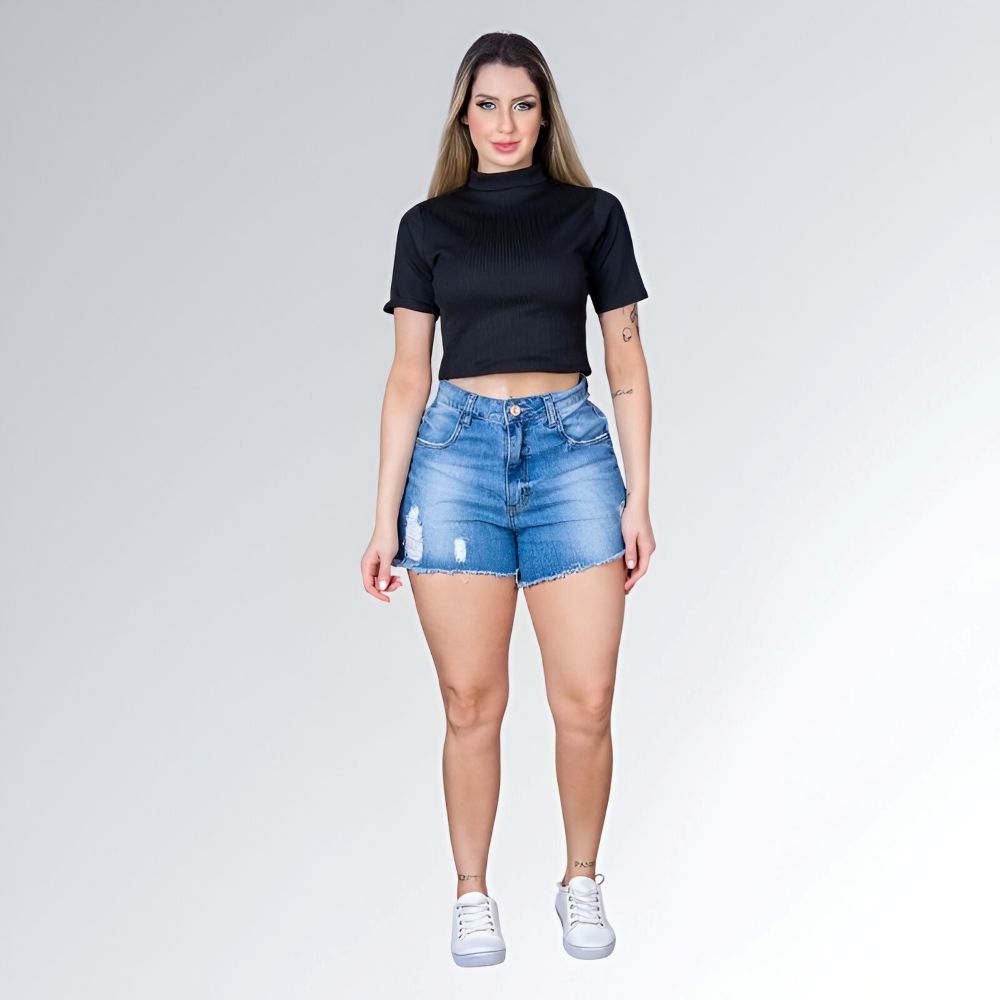 Blusa Top Gola Alta LLEVO - JZ NEW MODA