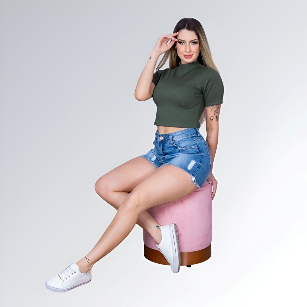 Blusa Top Gola Alta LLEVO - JZ NEW MODA