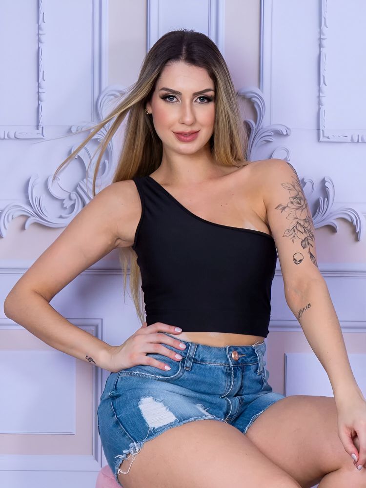 Cropped Um Ombro Mula Manca - JZ NEW MODA