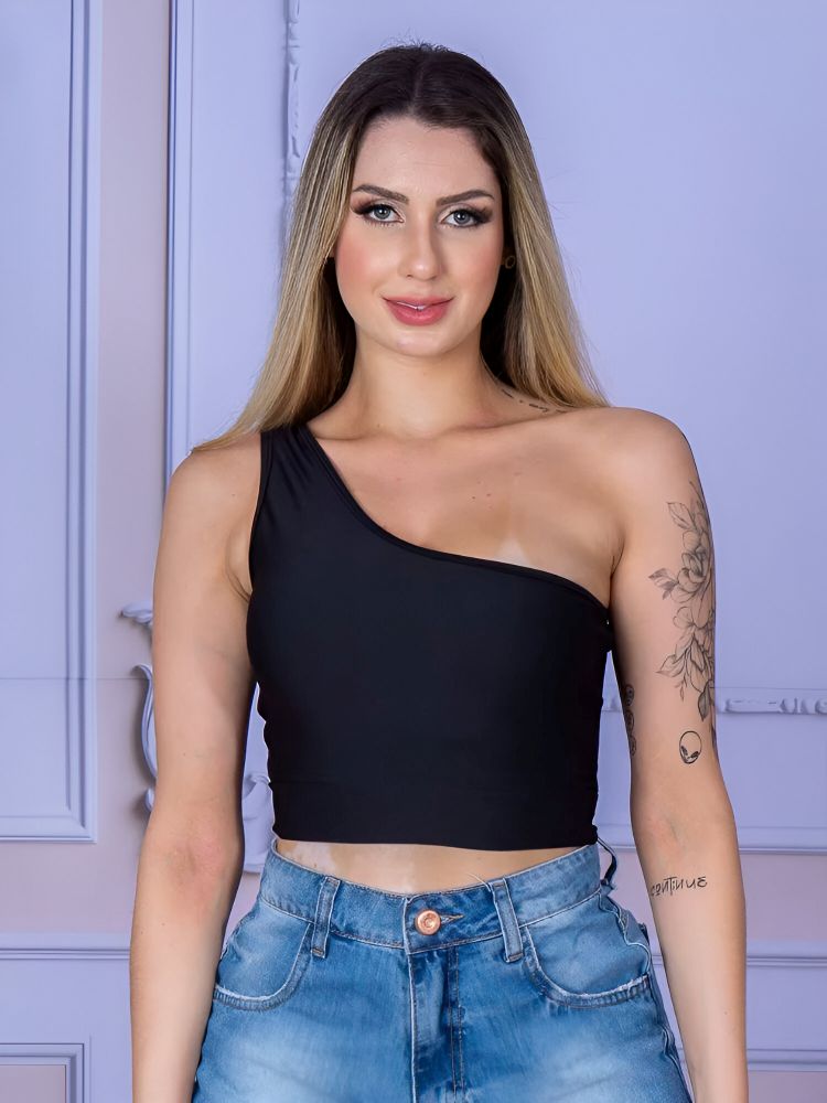 Cropped Um Ombro Mula Manca - JZ NEW MODA